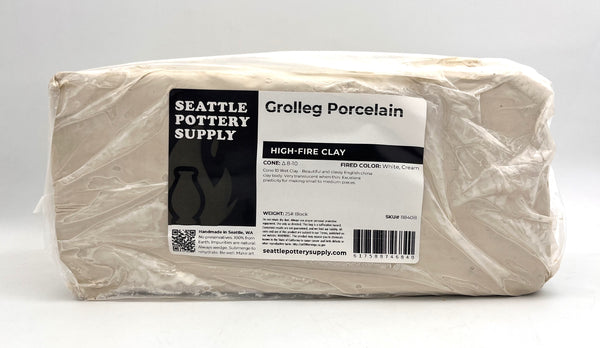 Package of Grolleg Porcelain High-Fire Clay from Happycozygoods on a white background