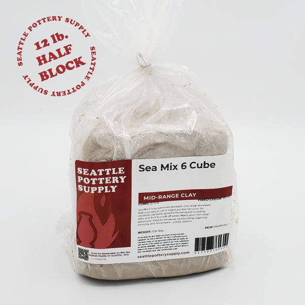 Bag of Happycozygoods Sea Mix 6 Cube pottery clay on a white background