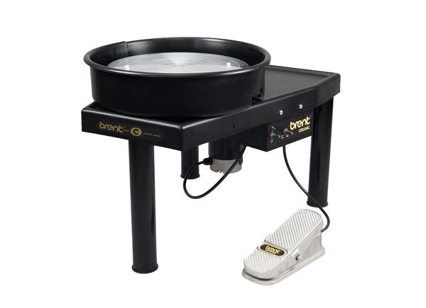 Brent Model C Pottery Wheel in Black- 3/4 HP Potters Wheel with 14 Inch Wheelhead and Table/Splashpan -110V