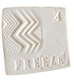 A test tile of Seattle Freeze Mid-Range Translucent Porcelain at cone 4